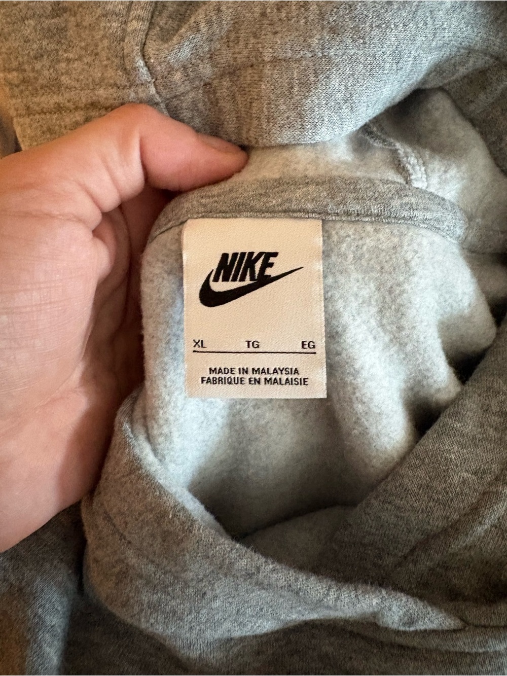 Kid’s Nike Light Gray Pullover Hoodie with Swoosh Tag